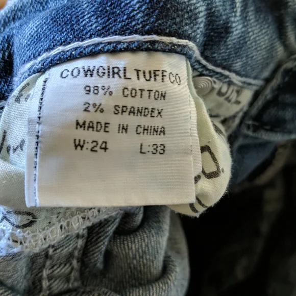 COWGIRL TUFF Sonora bootcut blingy Aztec embroidered blue jeans JS0N0R sz 24x33L - Picture 13 of 15